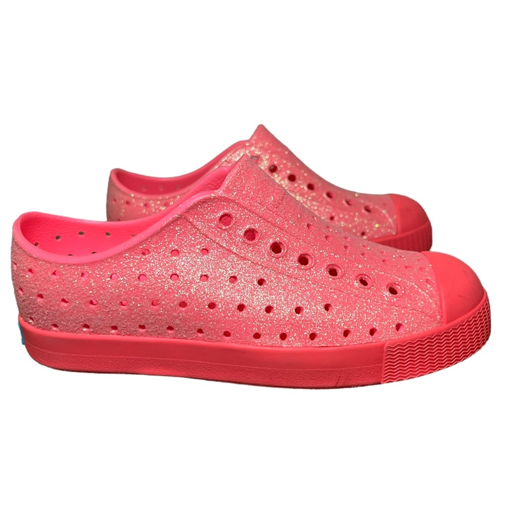 Native Shoes Girl's Jefferson Bling Glitter (Little Kid), Size 13, Pink Glitter